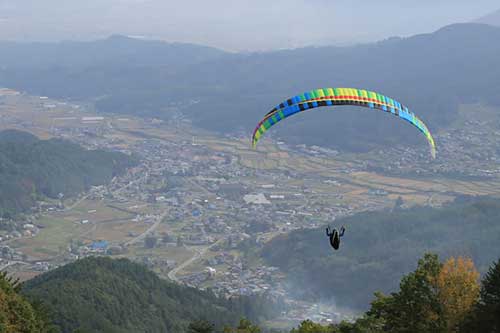長野県青木村でパラグライダー体験